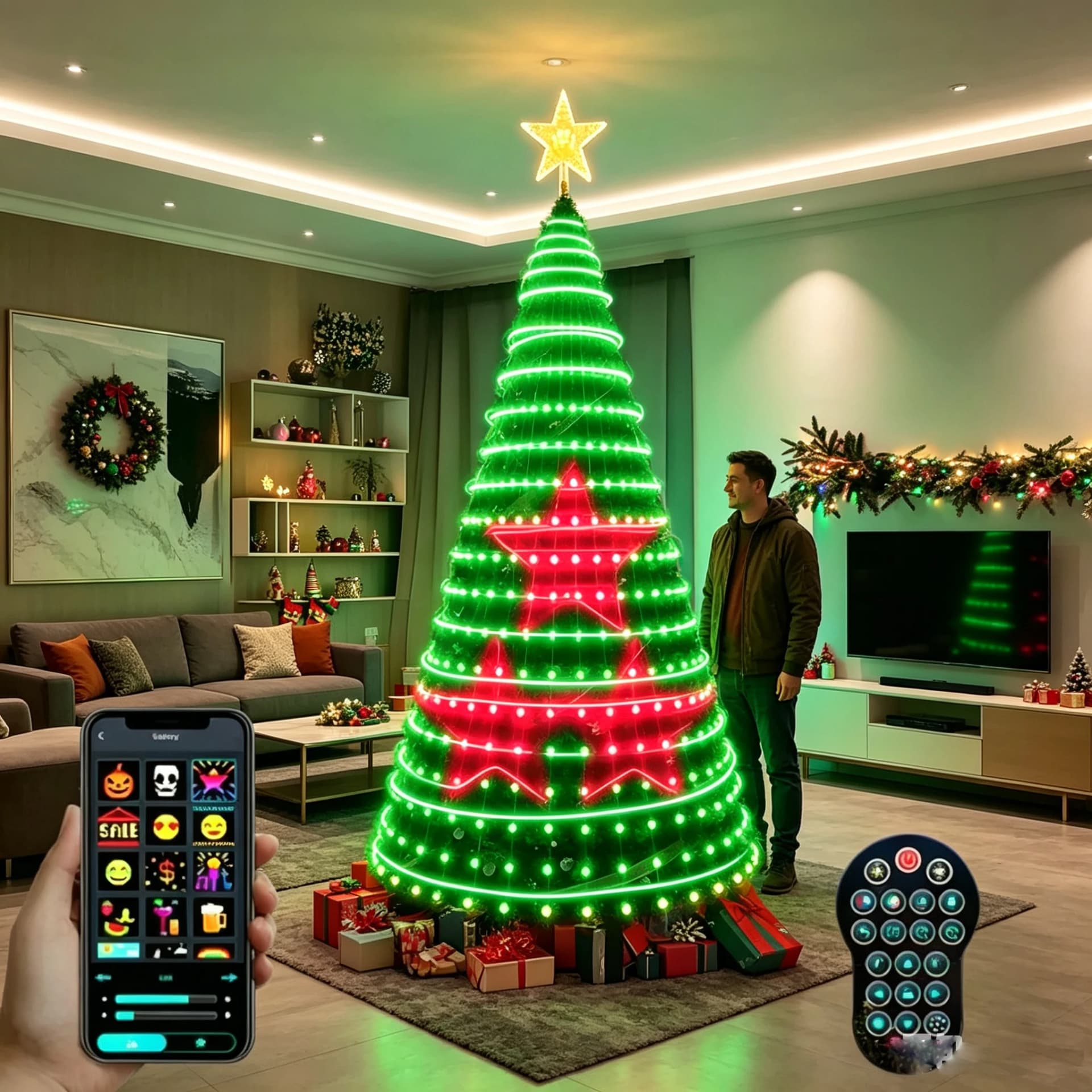 Smart RGBIC Christmas String Lights 400LED