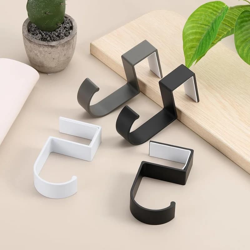 Desk Hook Organizer Anti-Slip Design Sleek Black White for Office Student Desk Organization Bag Storage Utility Hooks