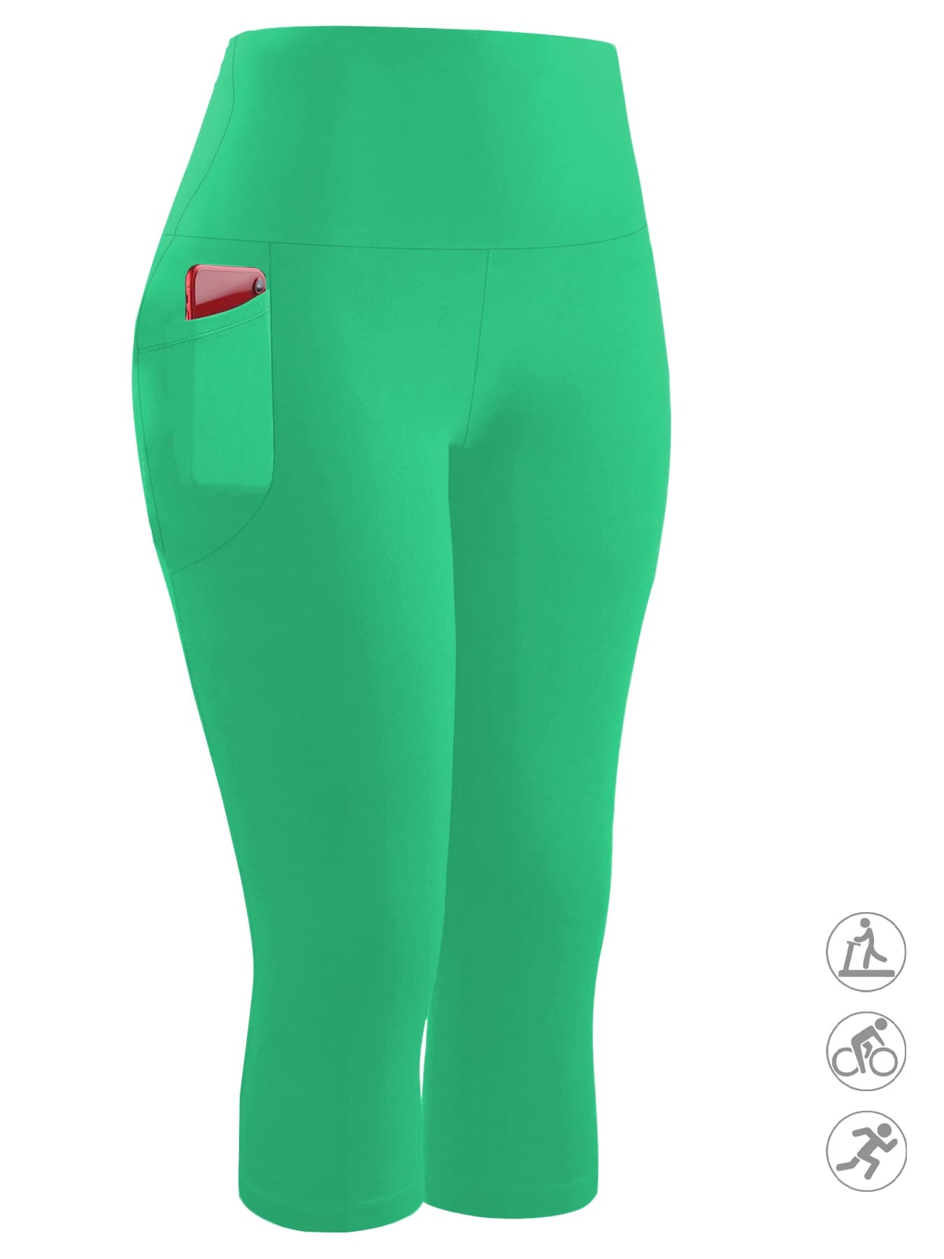 High-Waisted Workout Capri Pants with Pockets
