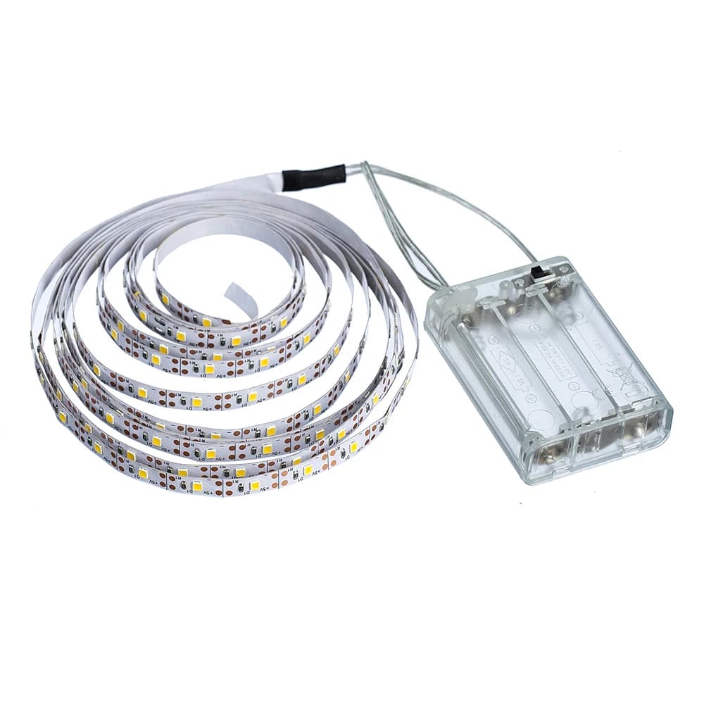 LED Strip Light 16.4FT 3AA Battery Power Flexible LED Light Strip DIY Home Decoration For TV Backdrop Bedroom Kitchen Lighting