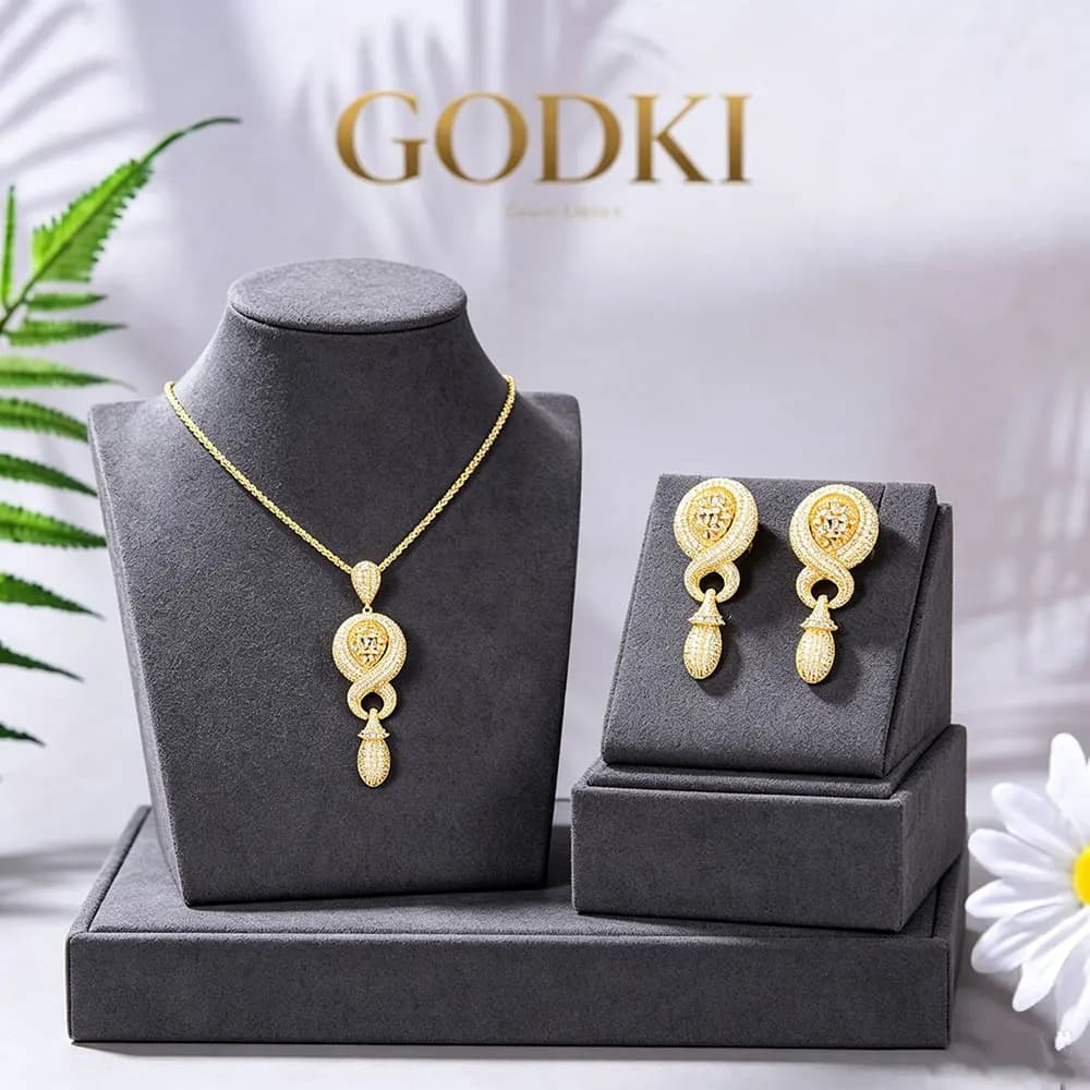 Gold-Plated Cubic Zirconia Jewelry Set