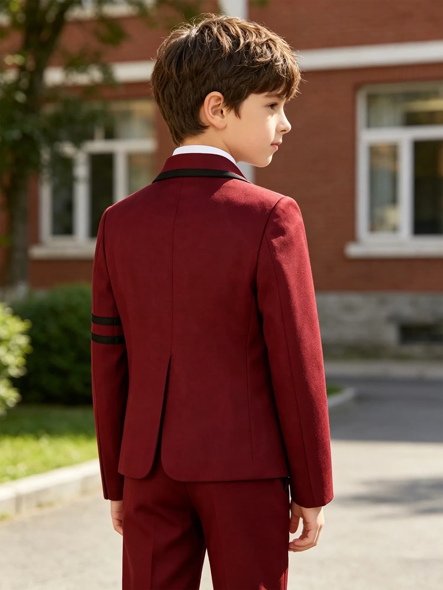 Kids School Uniform Blazer with Lapel Collar