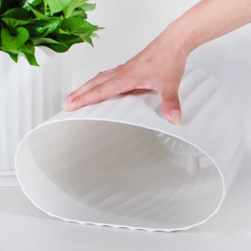 Modern White Plant Pots with Drainage Trays