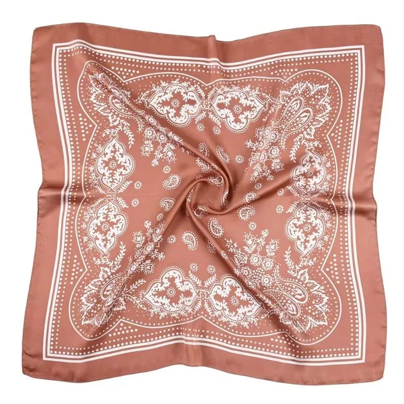 Black Paisley Cotton Square Scarf 70cm