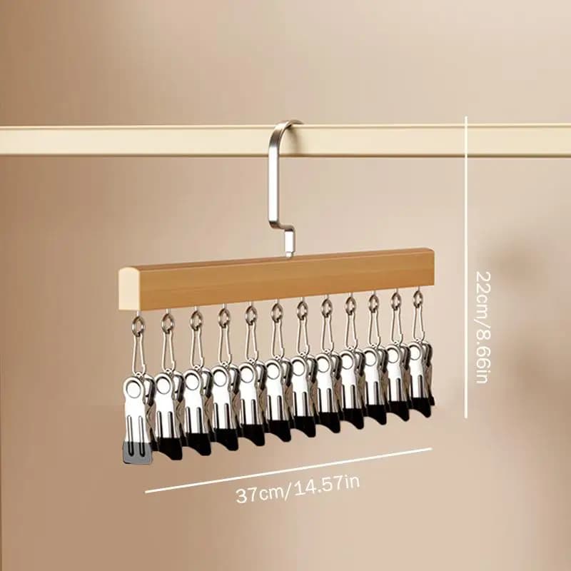 Closet Organizer With 10/12 Clips, Space Saving Hanging Closet Organizer, Space-Saving Hat Scarf Clothespins