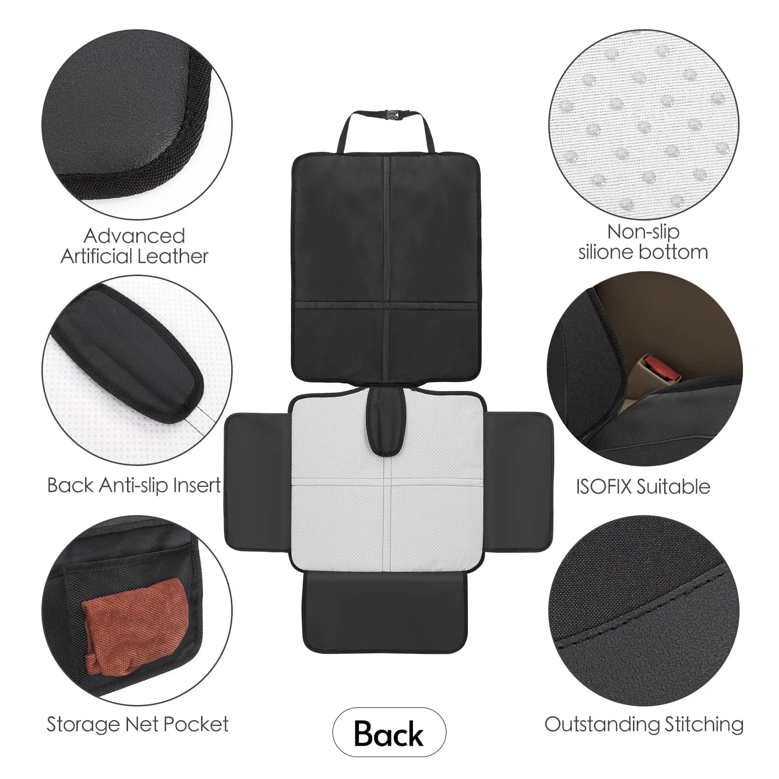 Car Seat Protector with Organizer Pocket