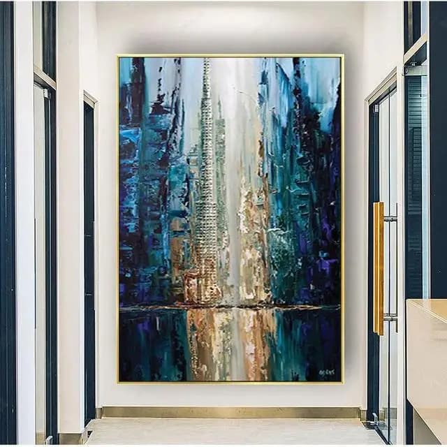 Abstract Canvas Wall Art with Gold Foil