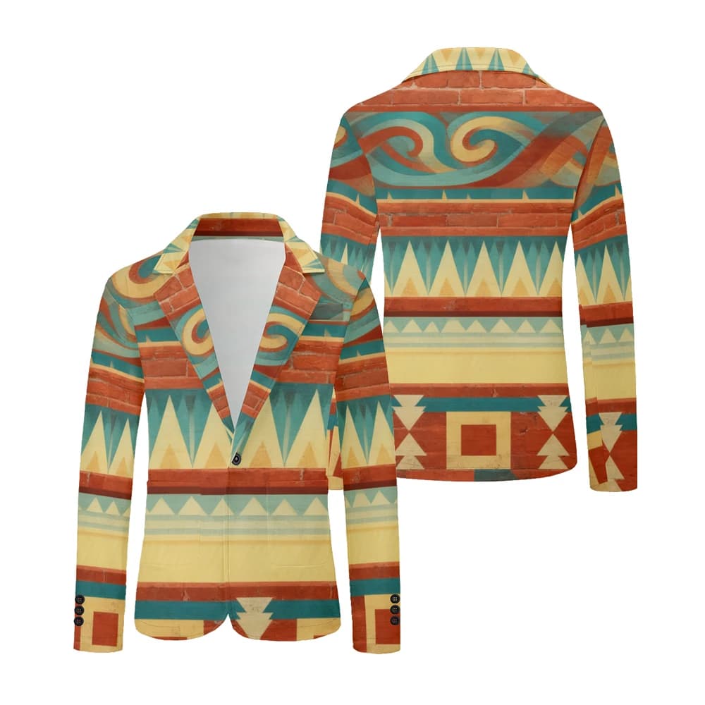 Men's Geometric Print Oversized Blazer