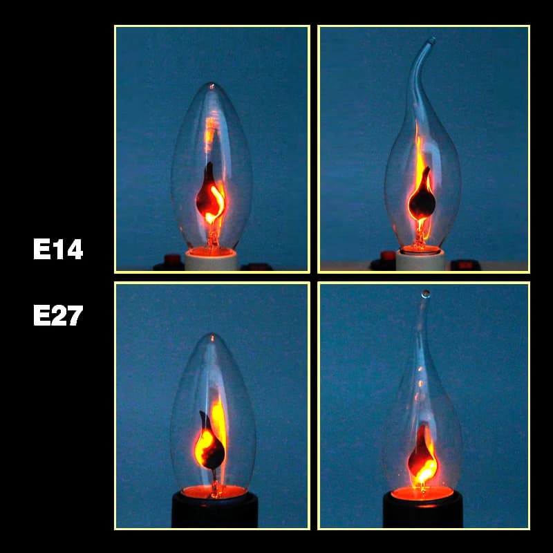 LED Candle Light Bulb E14 E27 LED Flame Effect Bulb AC220V Edison Emulation Fire Lighting Vintage Home Decor Ampoule Candle Bulb
