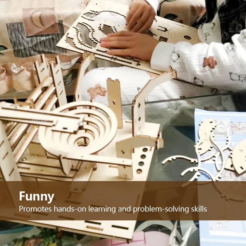 3D Wooden Marble Run Puzzle Kit