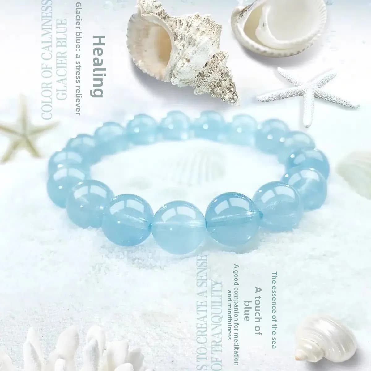 Valentine's Day Gifts Natural Aquamarine Bracelet Explosions Five Elements Hymenating Milk Salt Gift Girlfriend INS Hand String