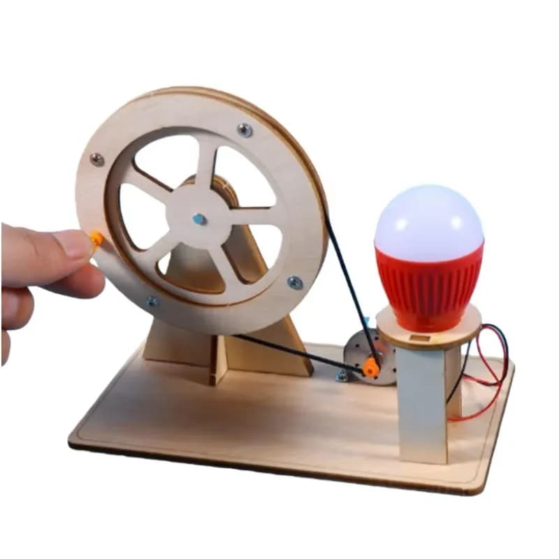 Hand Cranked Generator DIY Handmade Physics Tech Kit Materials Science Experiment STEAM Educational Learning Aids Gift Adults