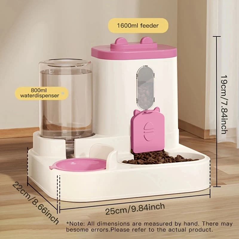 Pet Large-Capacity Feeder Integrated Automatic Water Dispenser Cat Food Bowl Dog Feeding Bowl Cat Bowl Dog Bowl Pet Supplies