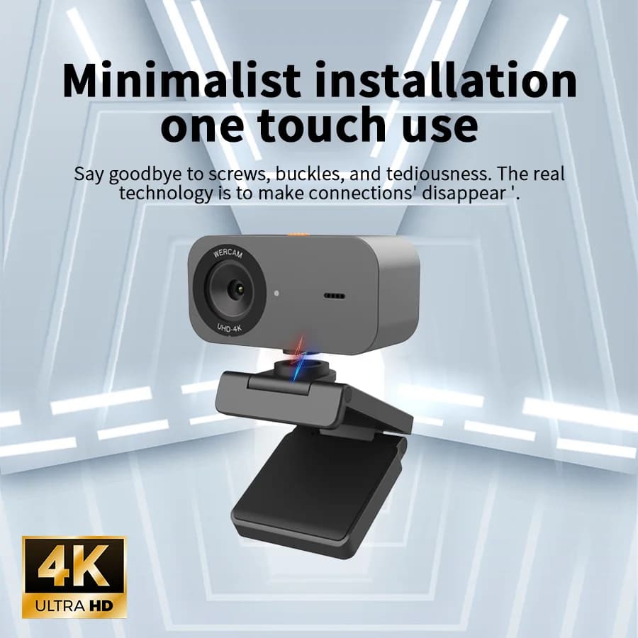 Webcam 4K Web Camera 1080P 60fps with Microphone Mini USB Camera for Computer/ Desktop / Laptop Webcam