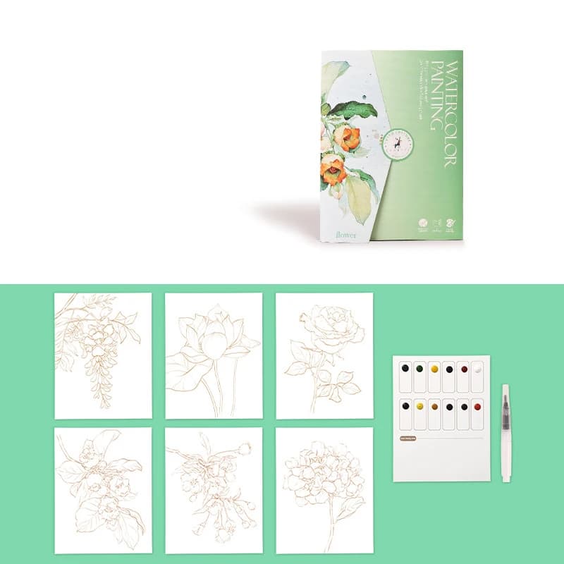 Watercolor Painting Set With Paper and Pen
