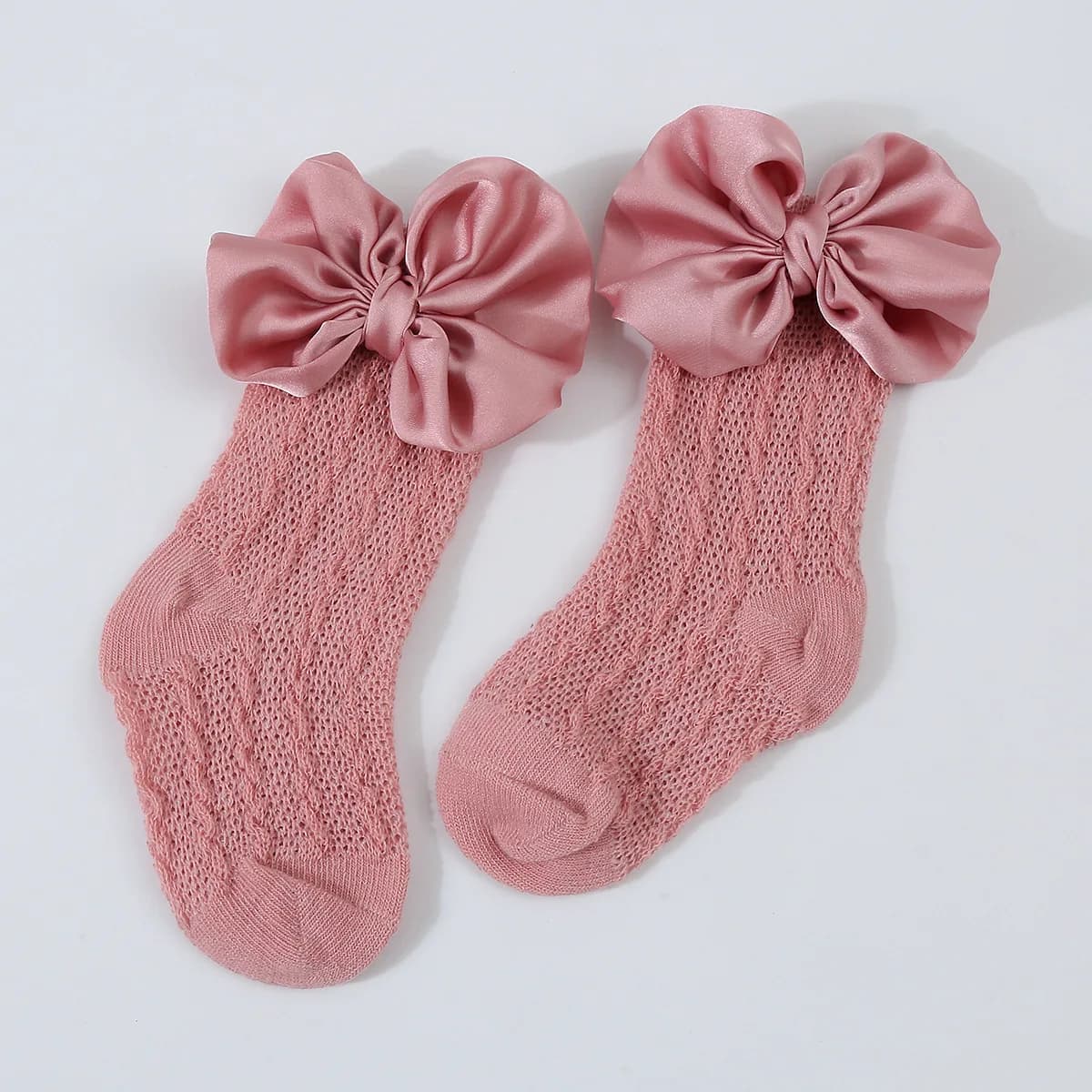 Newborn Bowknot Headband and Hollow Knit Socks Set