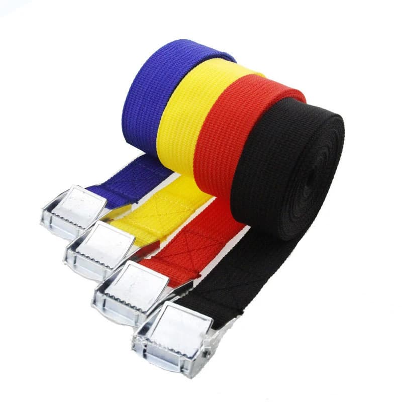 2.5cm*2M Cargo Straps Buckle Tie-Down Belt for Car Motorcycle Bike With Metal Buckle Tow Rope Strong Ratchet Belt for Luggage