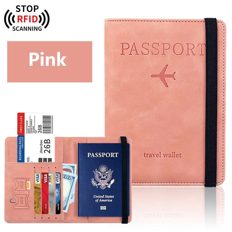 Passport Holder Wallet with RFID Blocking