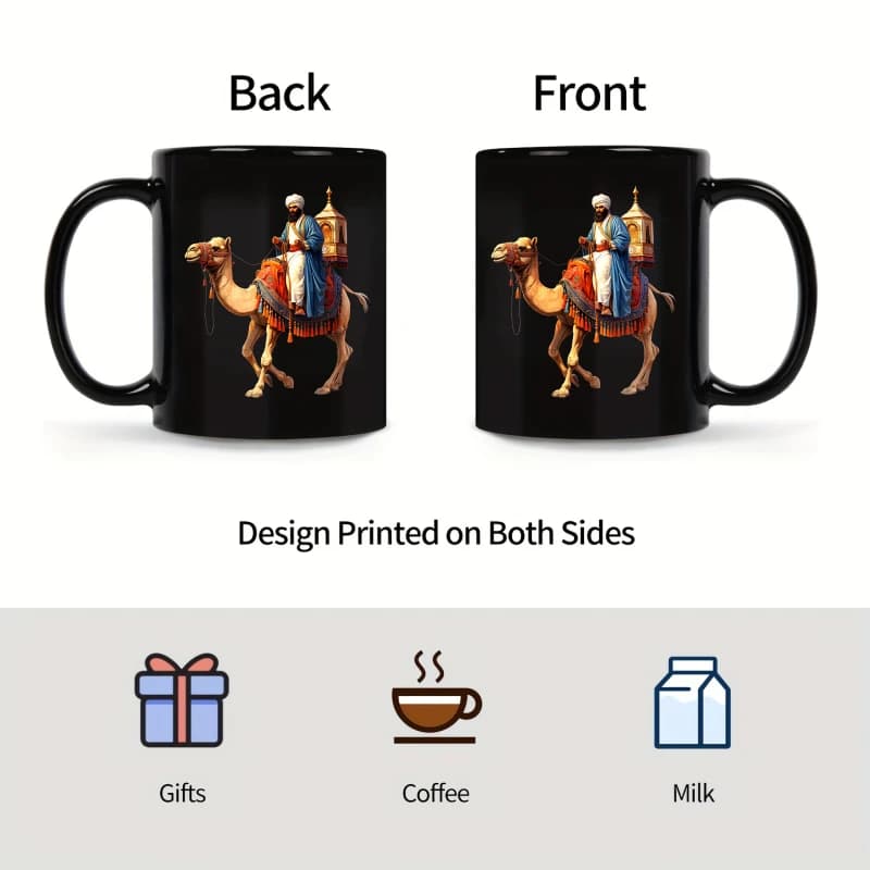 Black Camel Rider Ceramic Mug Set
