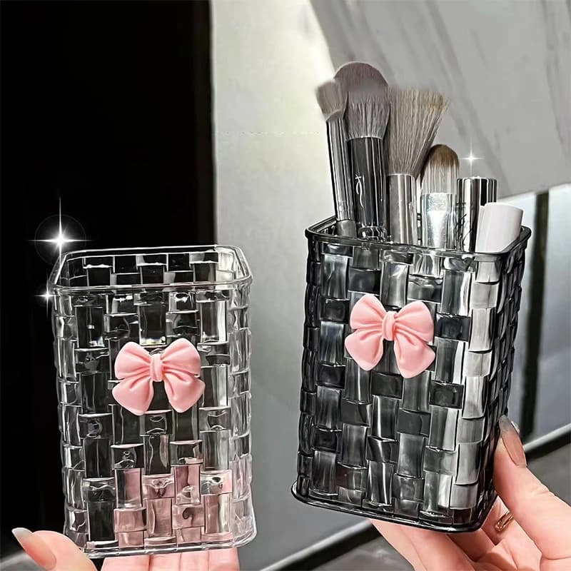 Desktop Pen Holder With Bow Decoration