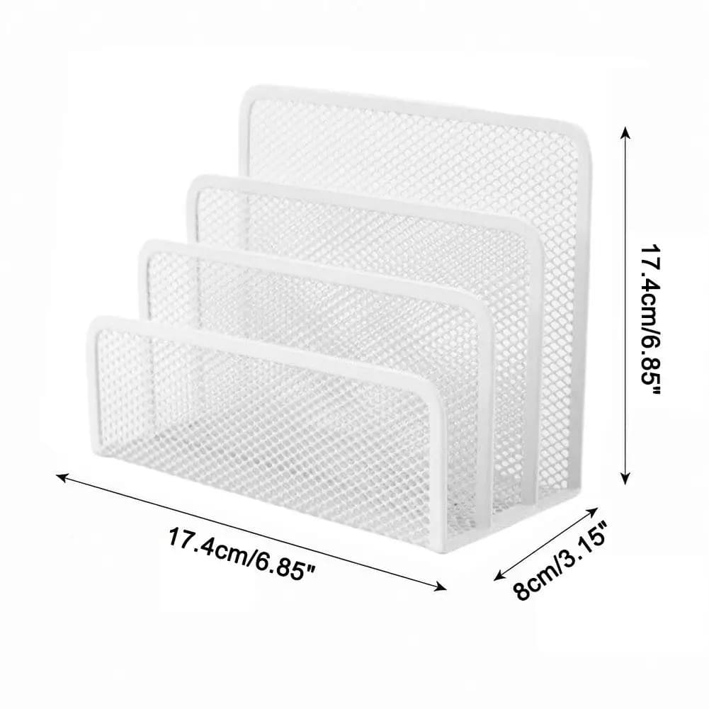Three-Tier Metal Mesh Desk Mail Organizer