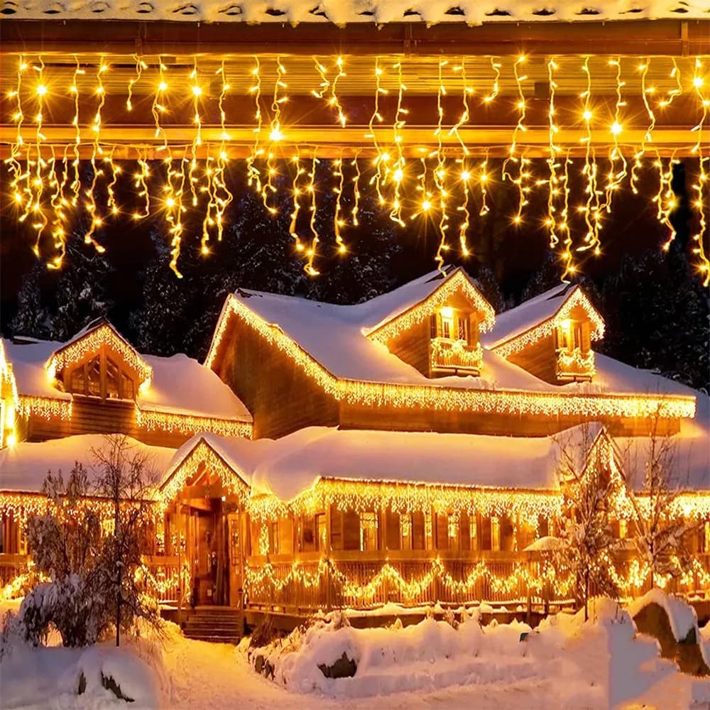 Outdoor LED Icicle Curtain Lights 4m