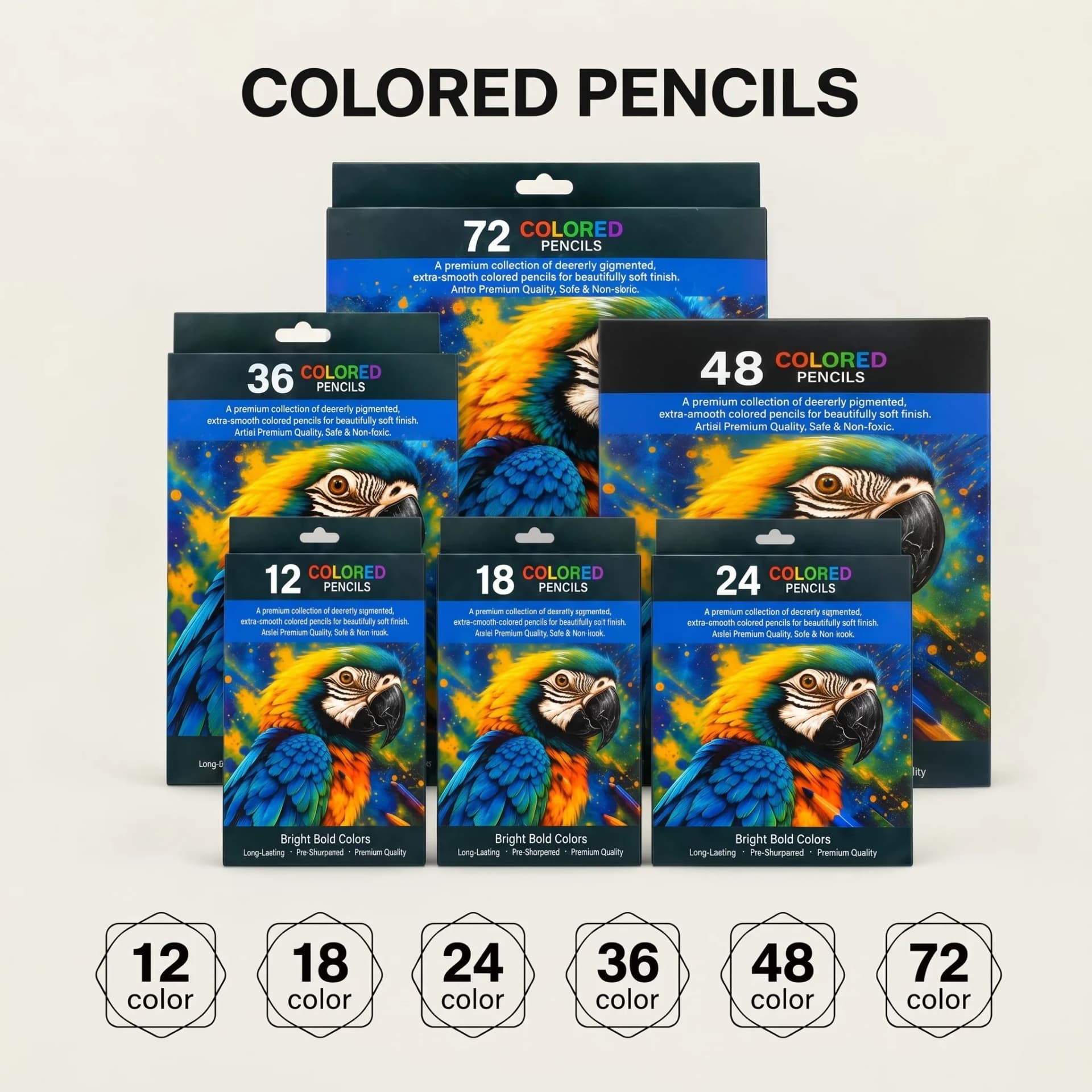 Colored Pencil Set for Drawing and Sketching