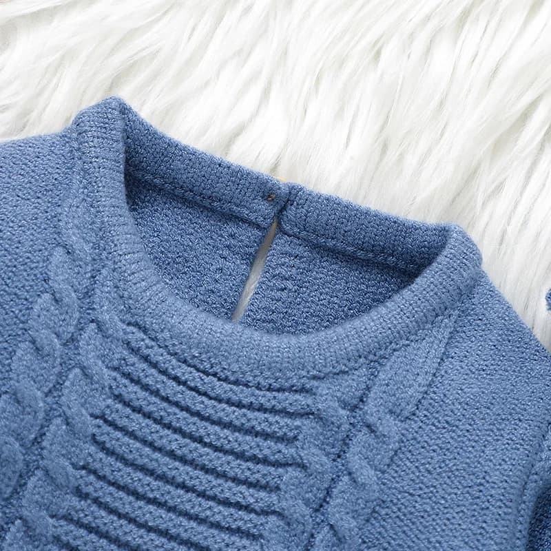 Kids Autumn Winter Blue Sweater Pants Set