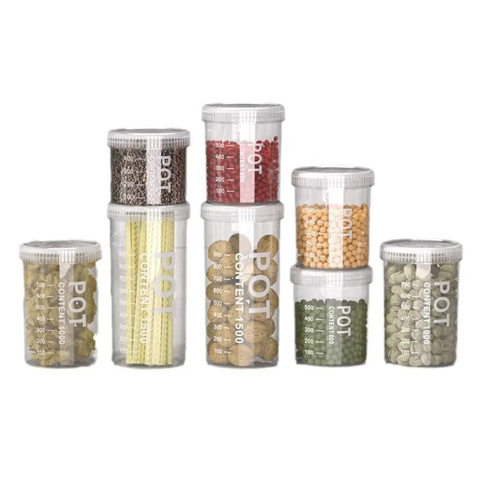 Plastic Food Storage Canisters with Sealed Lids