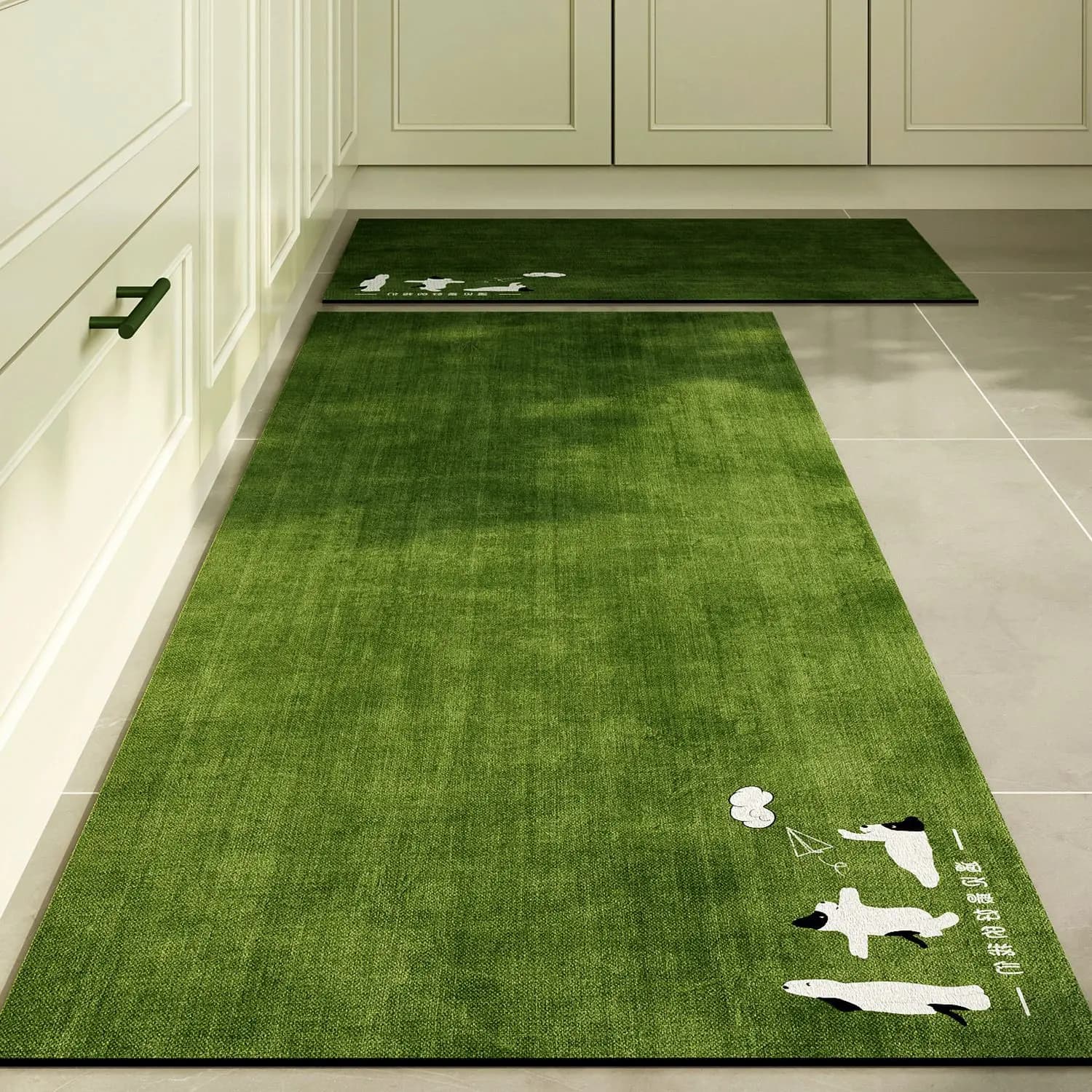 Animal Print Flannel Runner Rug