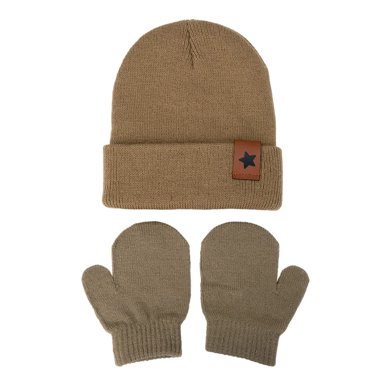 Winter Kids Knitted Gloves and Hat Set