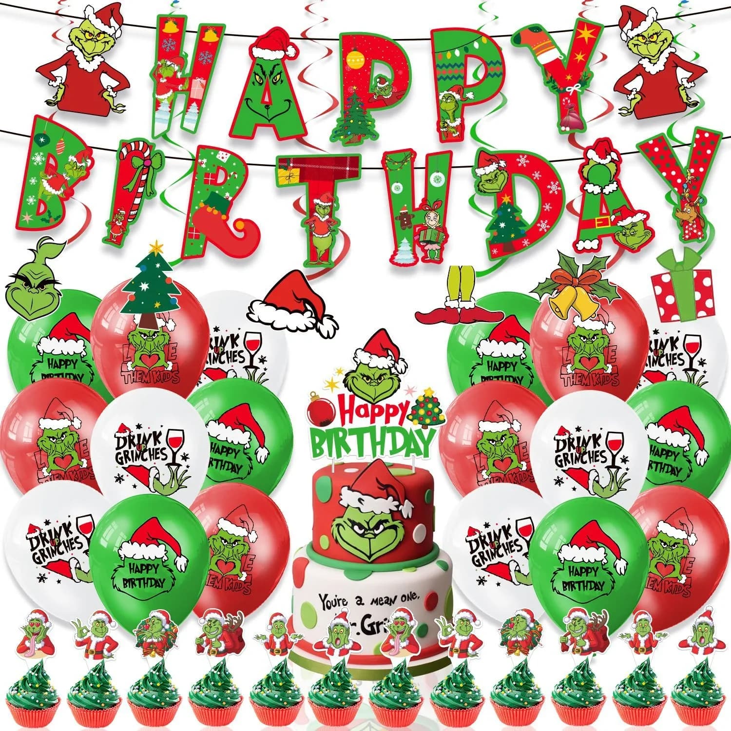 Christmas Holiday Party Decoration Set With Banner