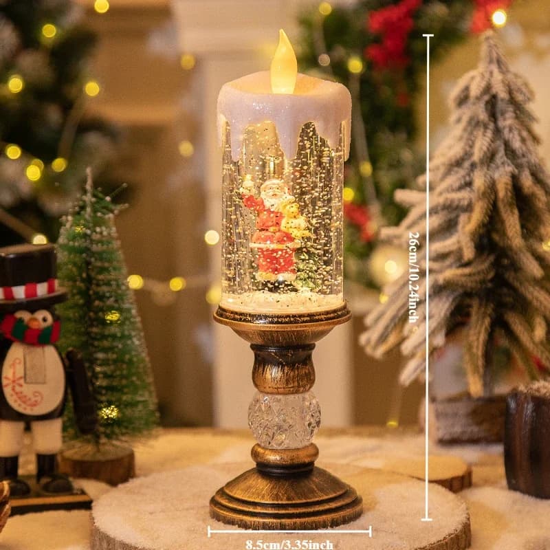 Christmas Crystal Snow Light Candle with Music