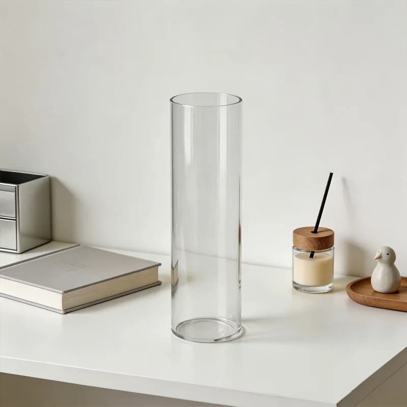Clear Acrylic Cylinder Floor Vase
