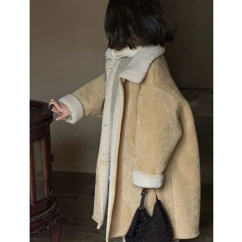 Girls' Mid-Length Autumn Winter Coat