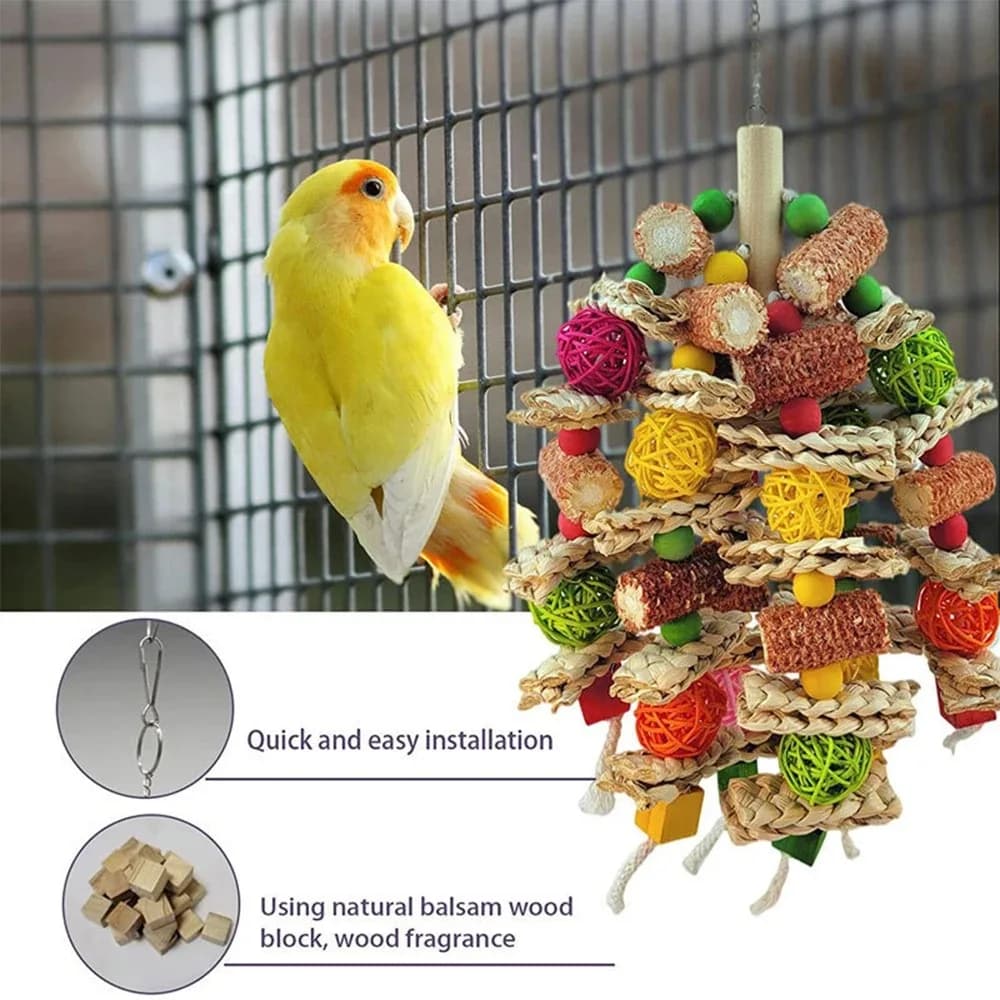 Wooden Parrot Swing Perch Playground