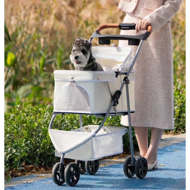 2025 New Pet Stroller,Three-wheel Pet Stroller,Lightweight,Two-way,Large Space,Detachable Basket,Foldable,High View,Breathable