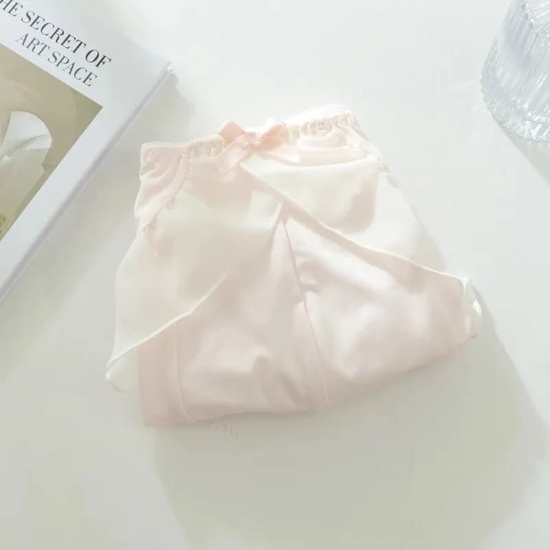 Men's Boxer Briefs Sexy Ruffle Lace Trim Satin Underwear With Bow Decor Soft Breathable Mid Rise Boxers