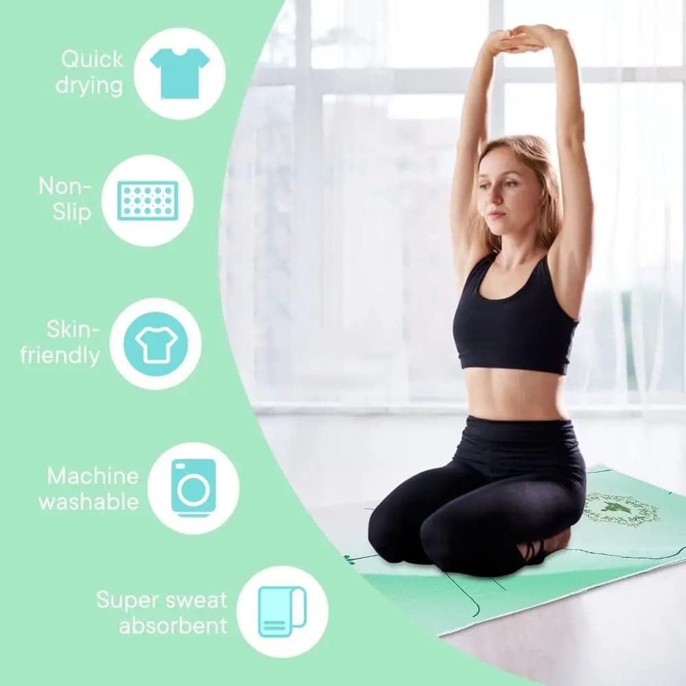 Yoga Mat Towel with Foot Loops