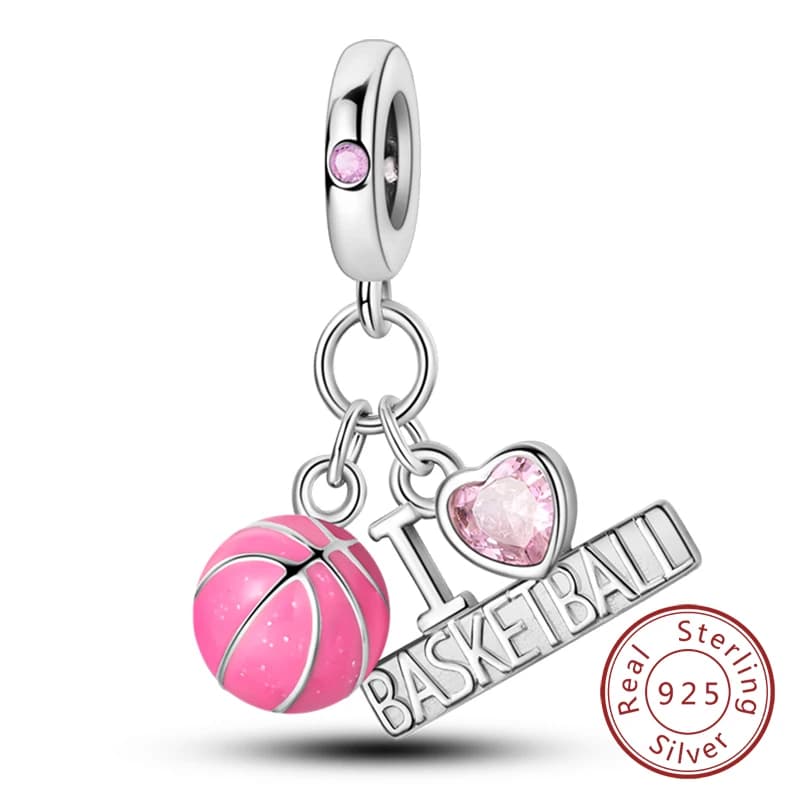 Pink Sterling Silver Charm Pendant