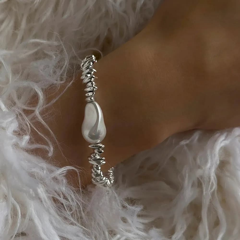 Vintage Pearl Bead Chain Bracelet