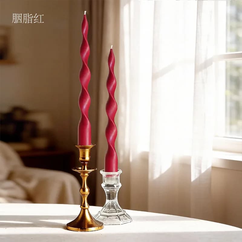 Spiral Twisted Taper Candles Pair