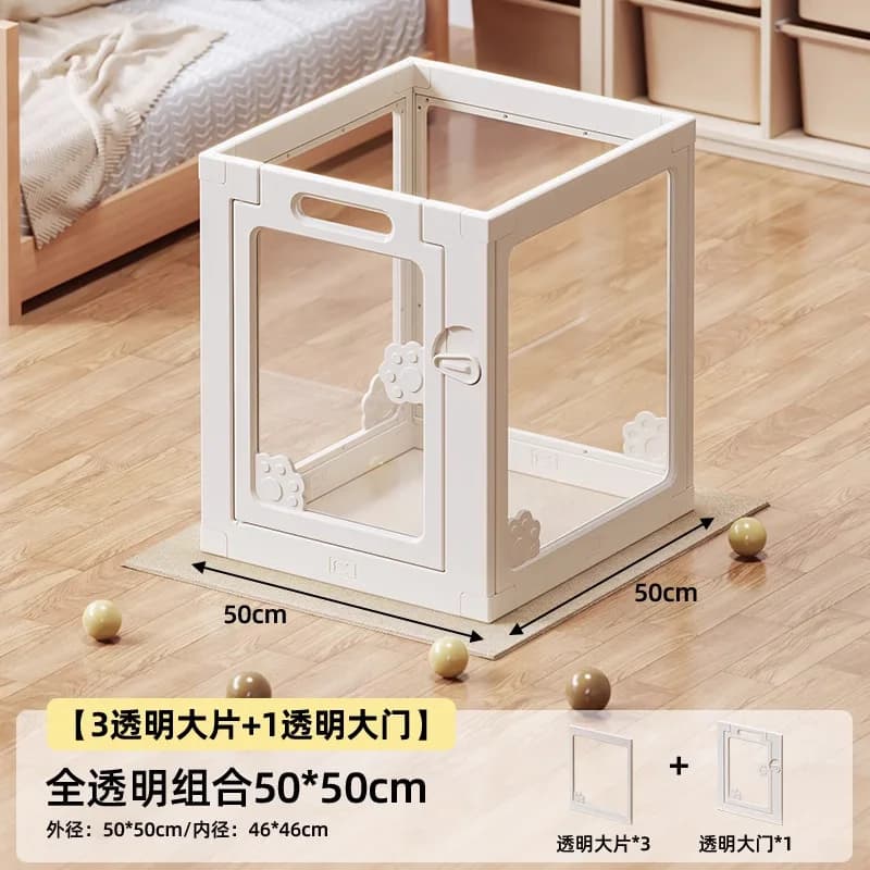 Indoor Clear Acrylic Pet Playpen Easy Assemble Transparent Dog Playpen for Puppy Bunny Cat Pig - Pet Barrier