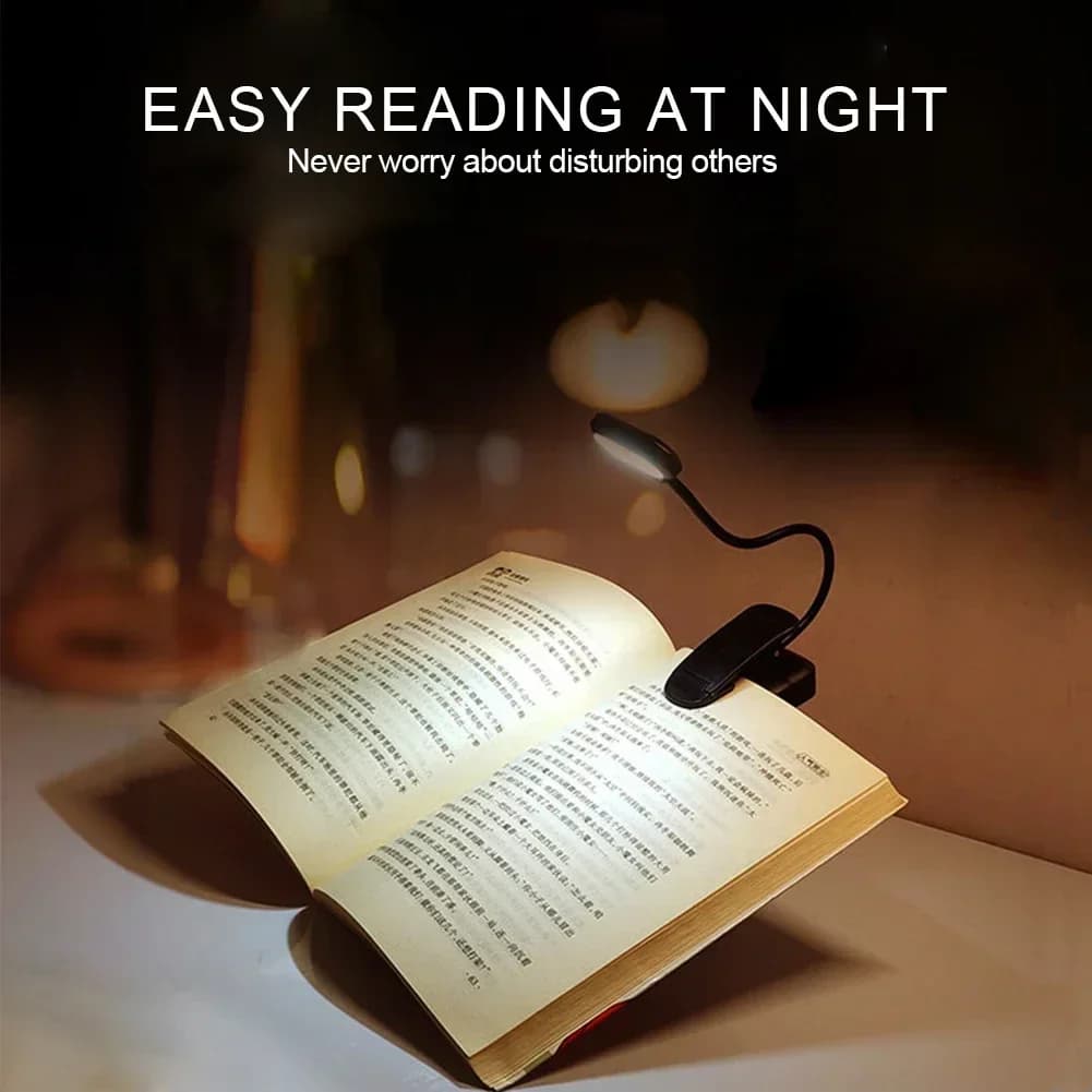 LED Clip Reading Light with Flexible Neck