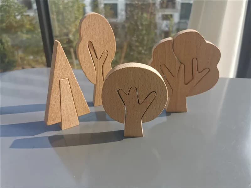 Wooden Rainbow Tree Building Blocks Set