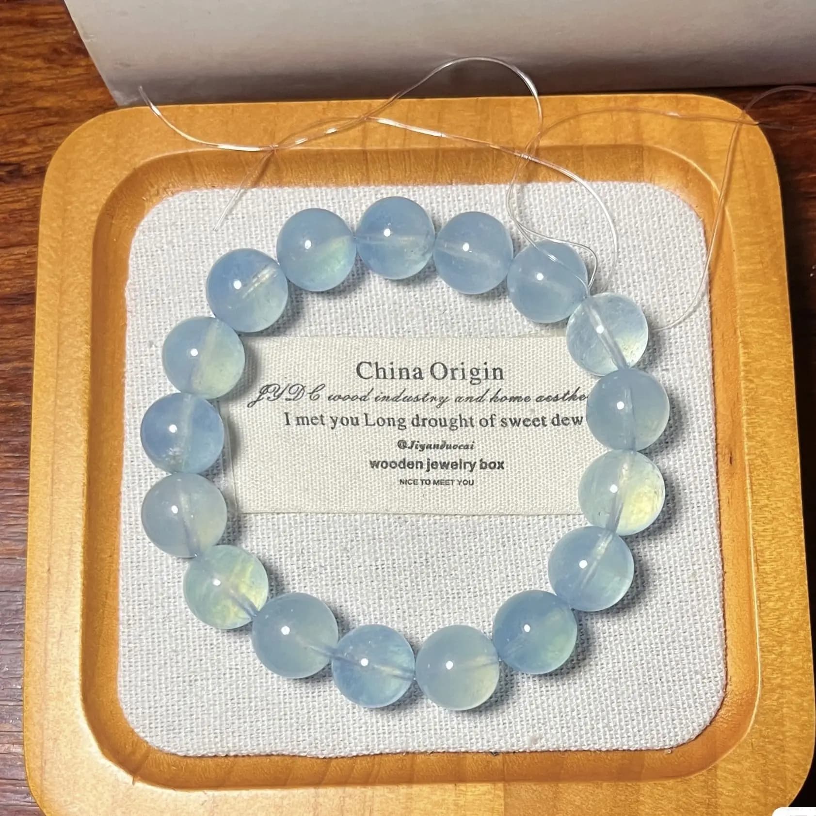 Valentine's Day Gifts Natural Aquamarine Bracelet Explosions Five Elements Hymenating Milk Salt Gift Girlfriend INS Hand String