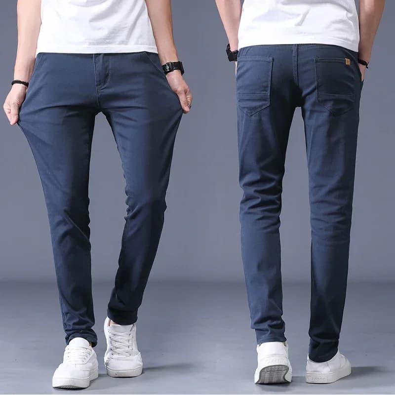 Men's Slim Fit Khaki Casual Trousers