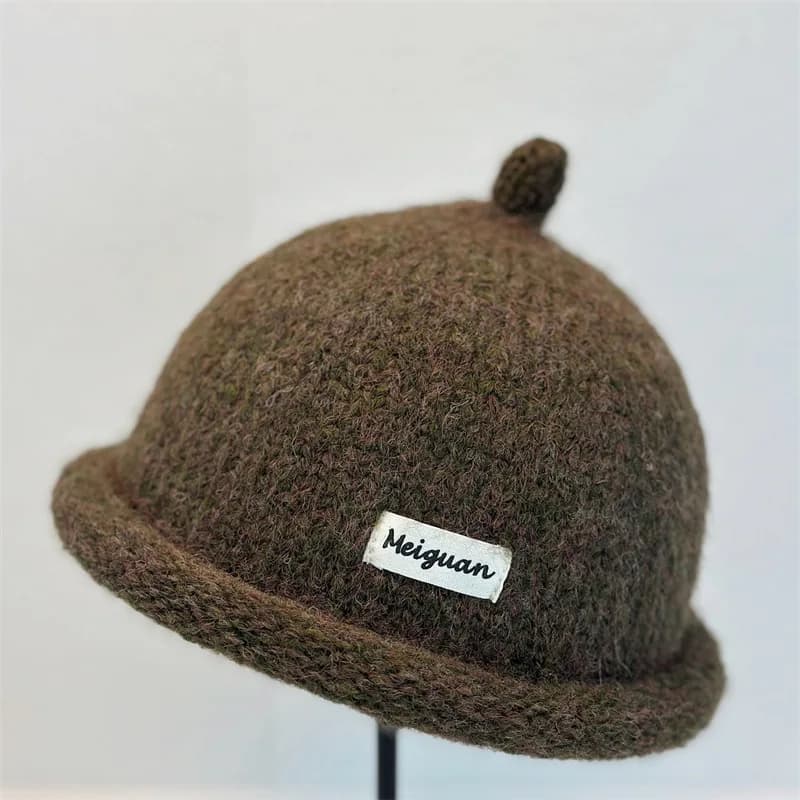 Women's Winter Knit Beanie with Turned-up Brim