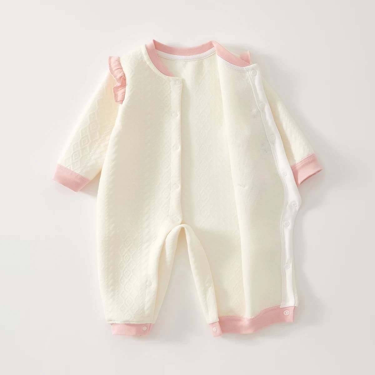 Baby Clothes for Autumn, Class A, Baby Girl Full-Month Outfit, One-Piece Romper, Baby Thermal Silk-Lined Newborn Bodysuit