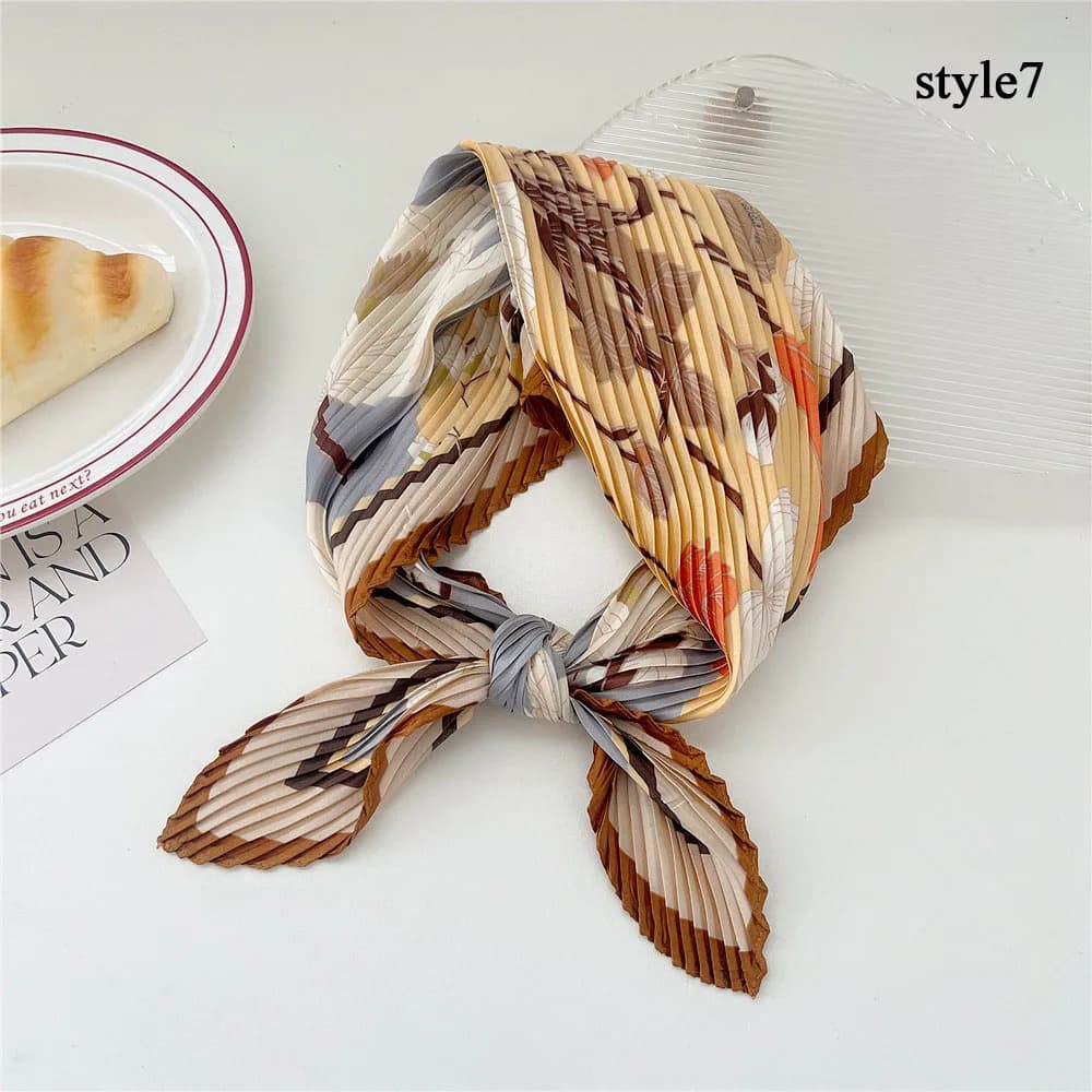 Fold Square Scarf Women Spring Summer Fashion Bandanas Bag Hat Head Hair Shawl Wraps Elegant Lightweight Luxury Hair Accessories